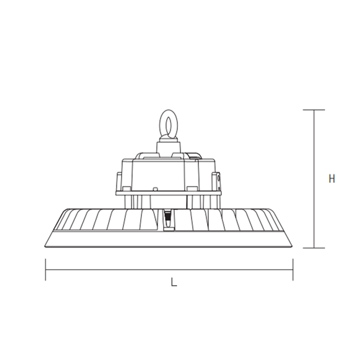 HIGH BAY ATLANTA DIMMABLE 100W 4000K 16000LM IP65 120° Ø254X150MM