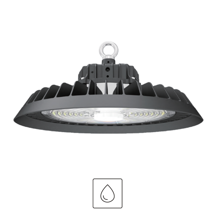 HIGH BAY ATLANTA DIMMABLE 100W 4000K 16000LM IP65 120° Ø254X150MM