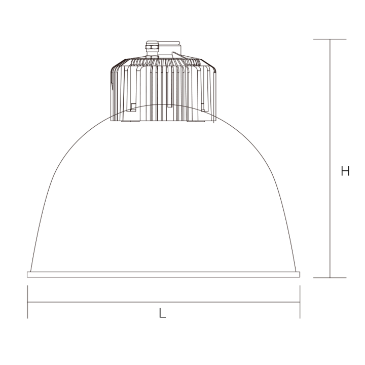 HIGH BAY AIR 100W 12000LM IP65 60° Ø410X442MM