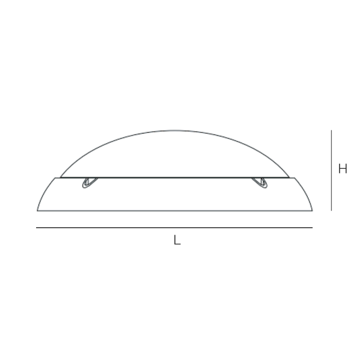 HUBLOT NICE ASYME 12/18/24W 120LM/W NOIRIP65 IK10  Ø320x90mm PREAVIS 