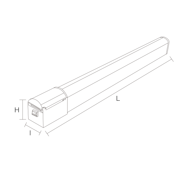 REGLETTE IP44 AVEC PRISE 2000W  15W  AC 220-240V 682x59x66mm