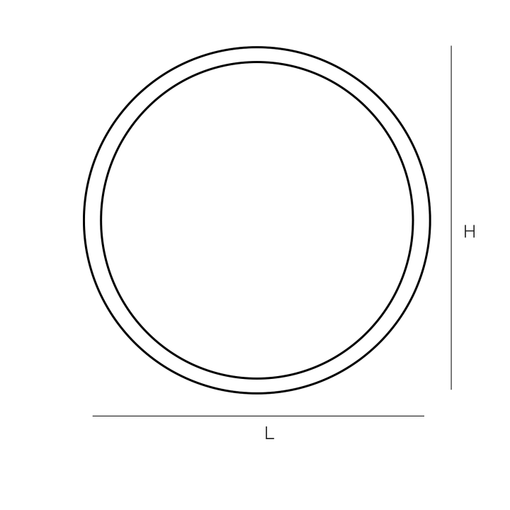 MIROIR D800MM CADRE NOIR LED 24W CCT DIMMABLE 