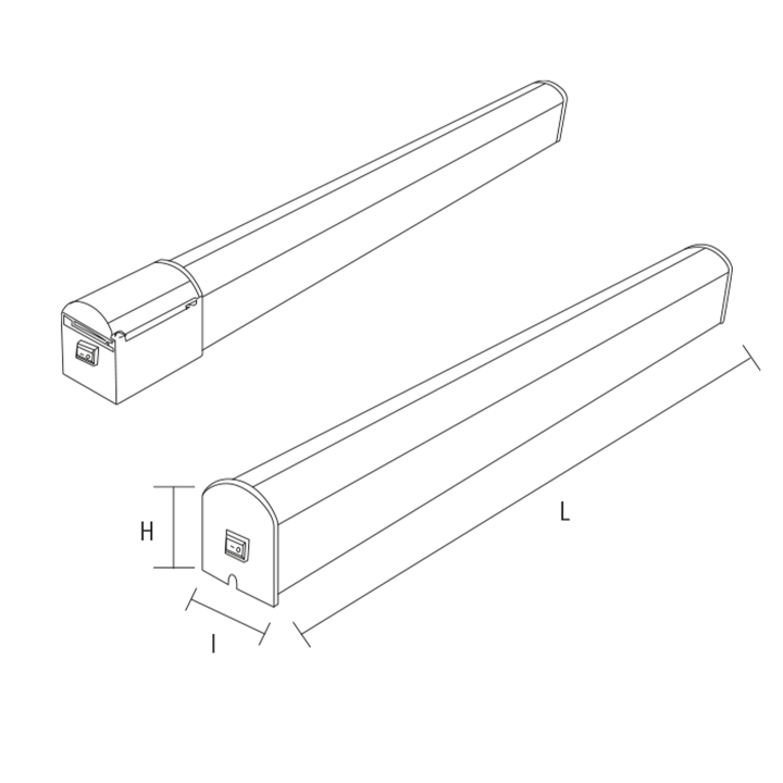 REGLETTE IP44 15W 1200LM AC 220-240V 582x59x66mm
