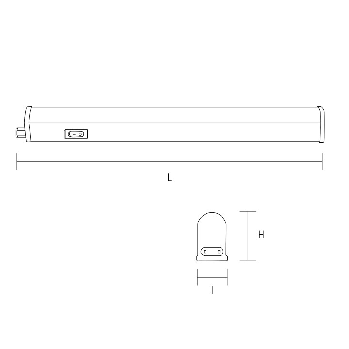 TUBE T5 INTERRUPTEUR 8W CCT 880LM IP20 120° 573X24X35MM
