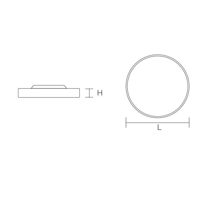 PANEL ROND PACO 46W  3634lm IP20 Ø600x50mm NOIR