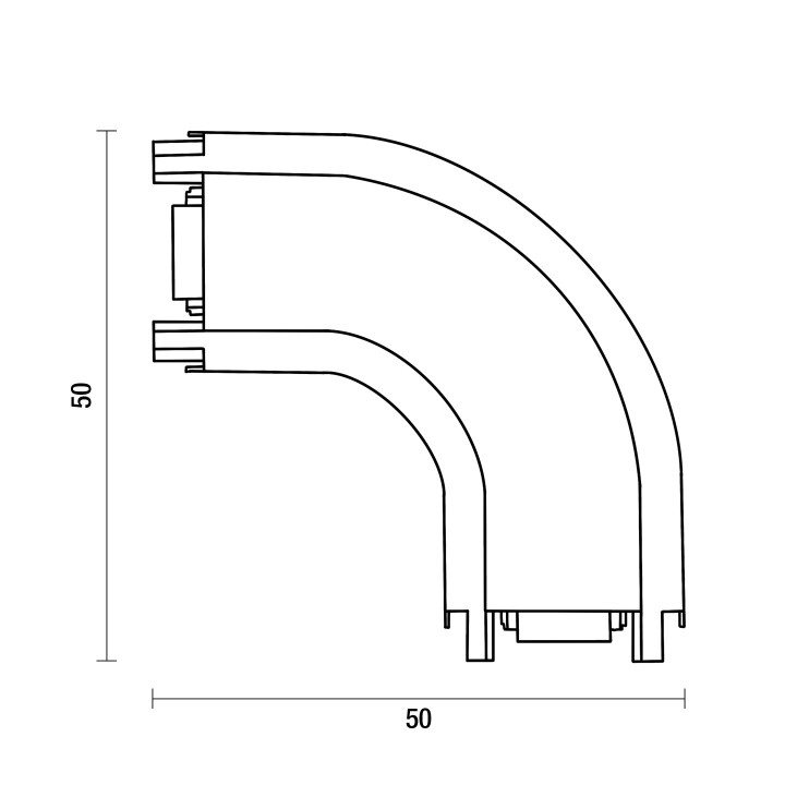MINI RAIL MAGNETIQUE CONNECTEUR COURBE 48V BLANC