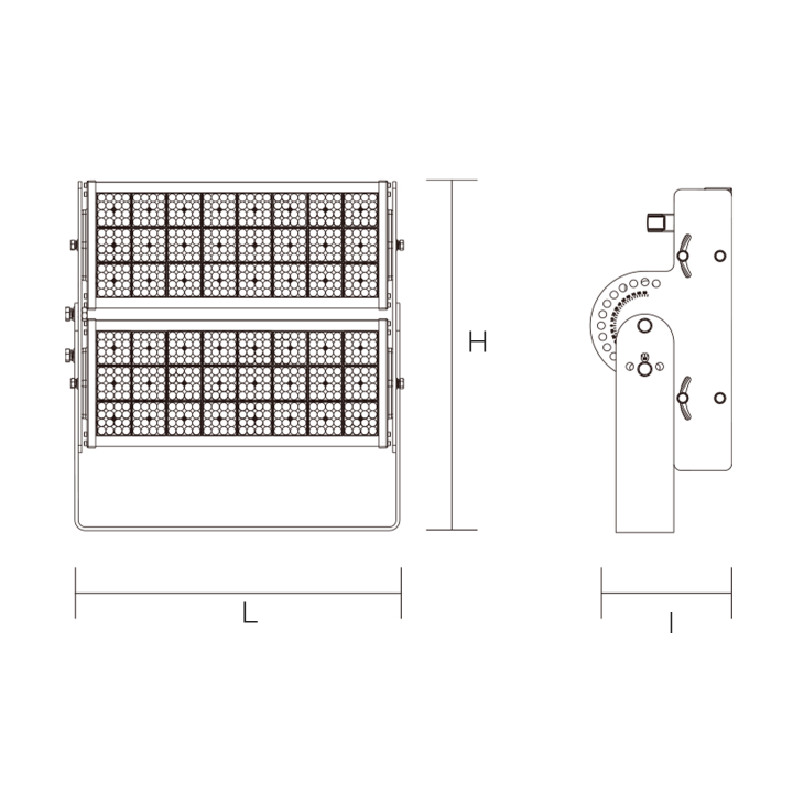 PROJ. STADE BOSTON 600W 4000K 96000LM IP66 IK08 30° 721*315*158MM