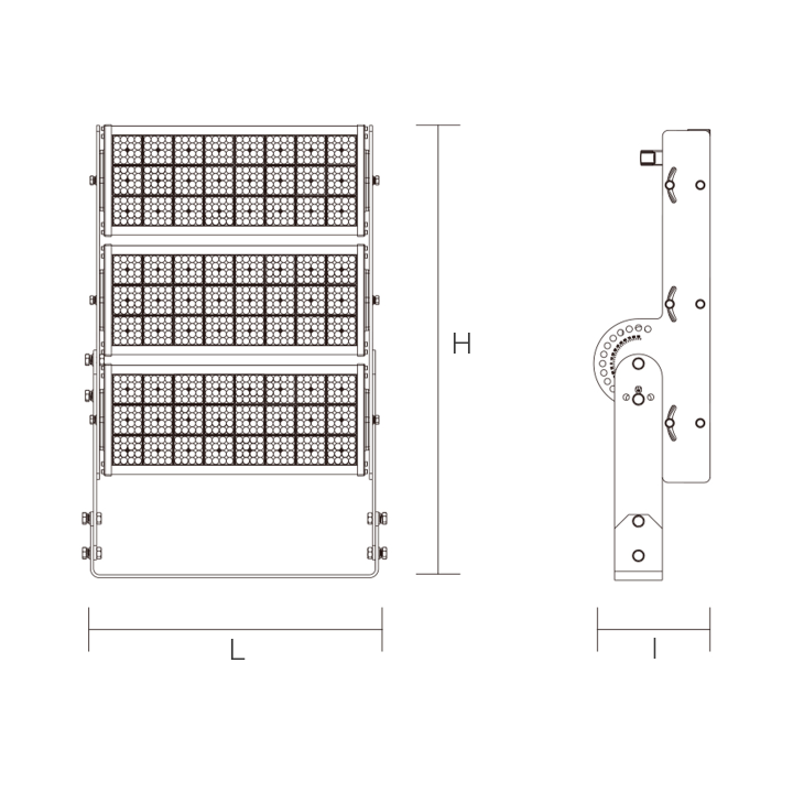PROJ. STADE BOSTON 1000W 4000K 160000LM IP66 IK08 30° 810*502*158MM