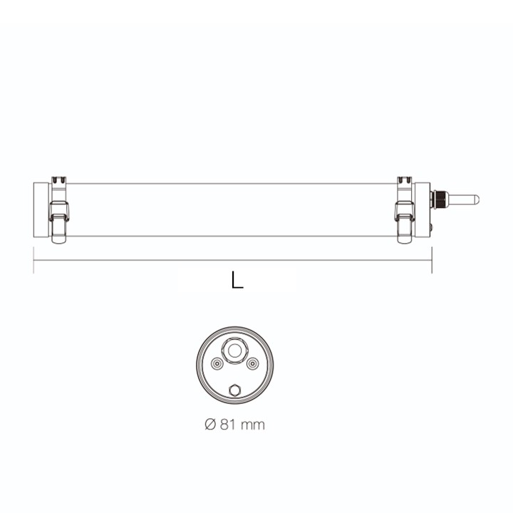 LUMINAIRE ÉTANCHE CAVE À VIN 20W 590nm IP69Ø70x600mm