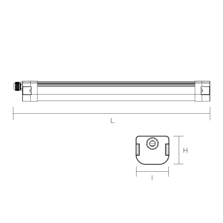 LUMINAIRE ETANCHE MADRID 40W 140LM/W 1200CM IP65 DIP(20/25/30W) 4000K