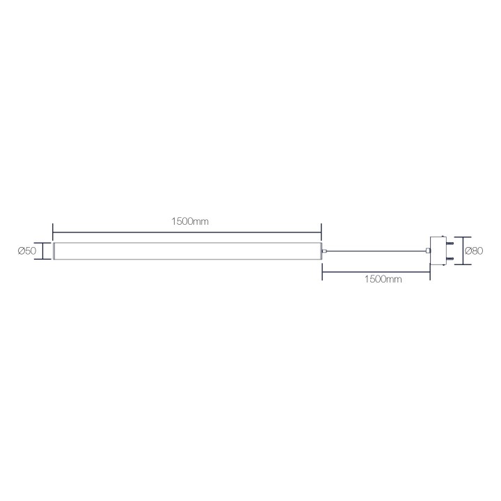 LUMINAIRE TUBE 50 360° 40W IP40 Ø50x1500mm