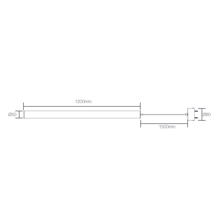 LUMINAIRE TUBE 50 360° 30W P40 Ø50x1200mm