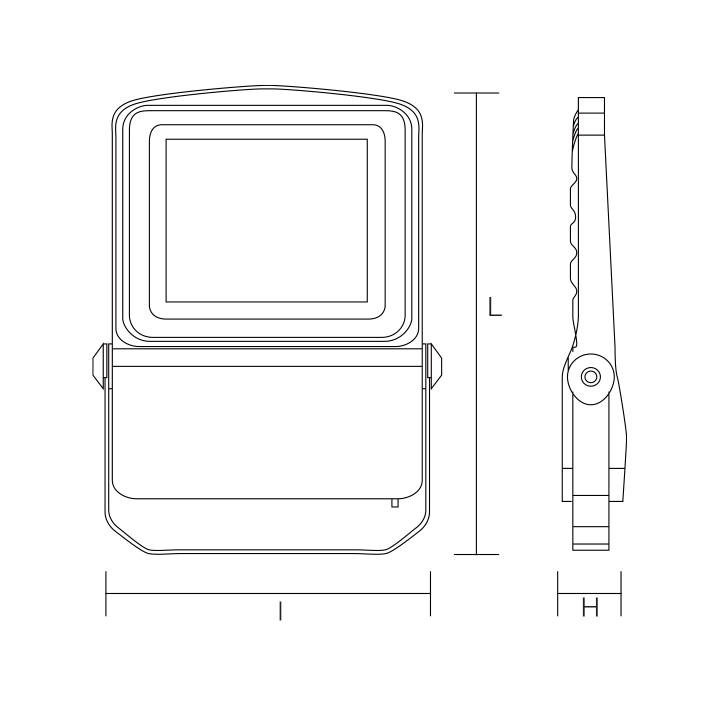FLOODLIGHT LED ASYMETRIQUE 90°  IP66 3000K