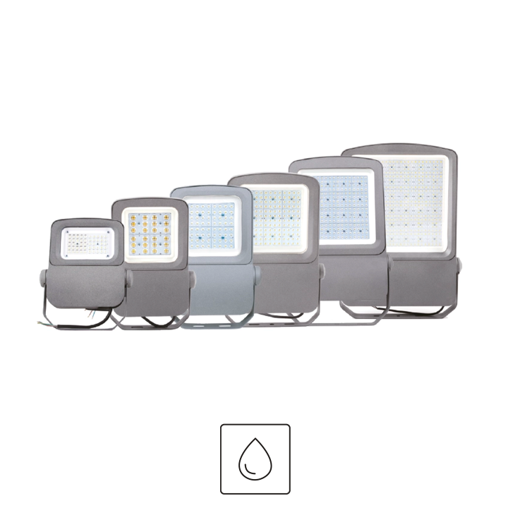 FLOODLIGHT LED ASYMETRIQUE  80W 3000K 10400LM IP66  380X276,4X62MM