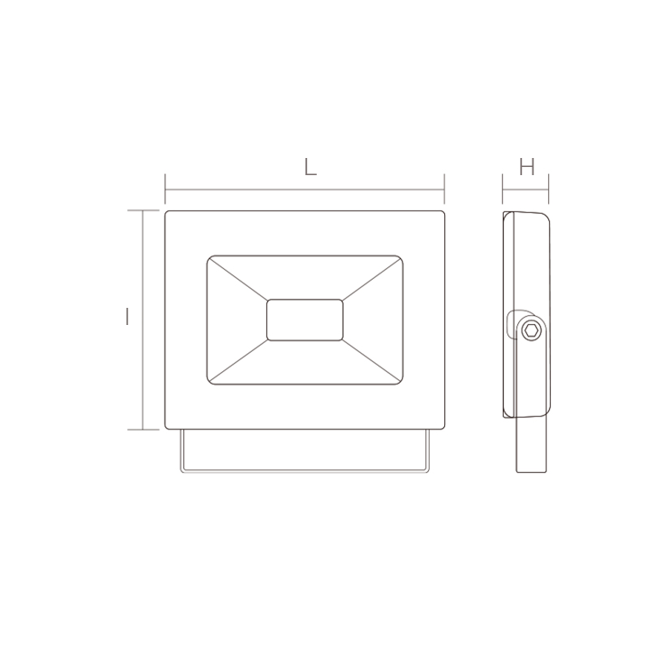 PROJECTEUR ECO DÉTECTEUR 50W CCT 4500LM IP65 160,7X123,2X29,6MM