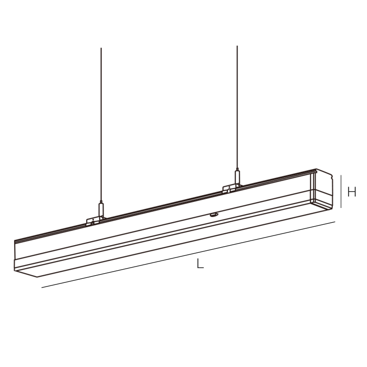 LUMINAIRE LED LINEAIRE 36W CCT 100° 1200*55*75mm UGR19 IRC80 BLANC