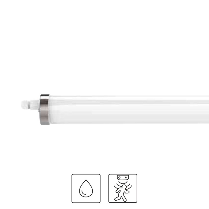 TUBULAIRE 36W 150LM/W IP65 Ø70x1200mm sensor