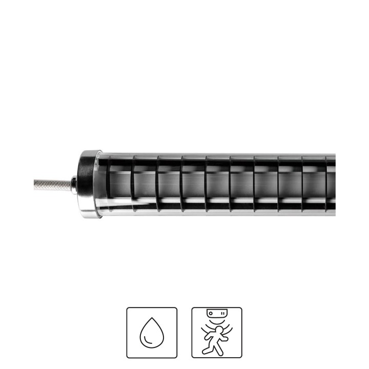 TUBULAIRE AVEC GRILLE 36W 130LM/W IP69K Ø70x1200mm HF