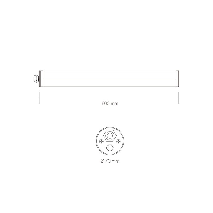 TUBULAIRE NEW YORK 45W 120LM/W  IP69 Ø75x1500mm 