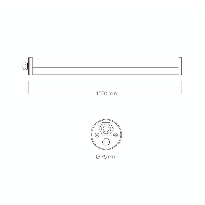 TUBULAIRE NEW YORK 45W 120LM/W IP69 Ø75X1500MM