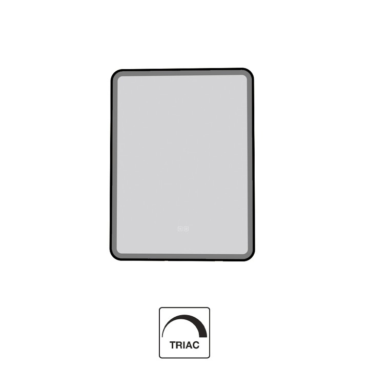 MIROIR 600X800MM CADRE  NOIR LED 48W CCT DIMMABLE 