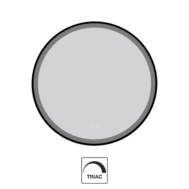 MIROIR D800MM CADRE NOIR LED 24W CCT DIMMABLE 
