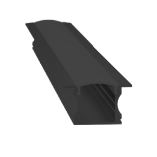 PROFILE ALU NOIR 2M ENCASTRABLE AVEC DIFFUSEUR NOIR 17X15MM