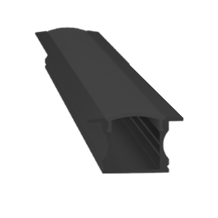PROFILE ALU NOIR 2M ENCASTRABLE AVEC DIFFUSEUR NOIR 17X15MM