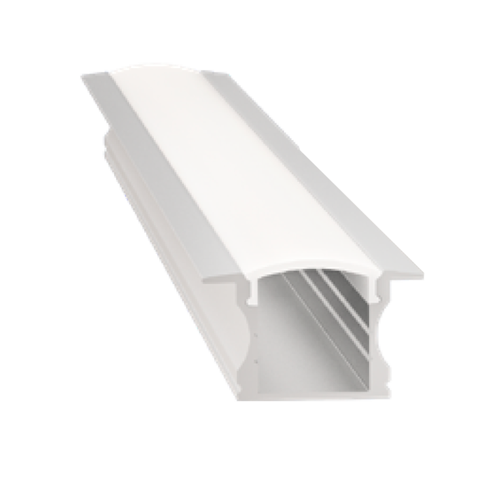PROFILE ALU  2M ENCASTRABLE AVEC DIFFUSEUR OPAL 17X15MM