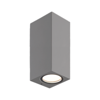 APPLIQUE MURALE CARREE 68*78*160MM ANTHRACITE 2X GU10 IP65,CLASS I
