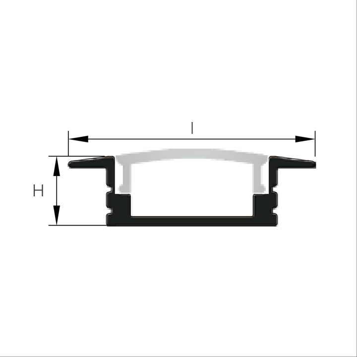 PROFILE ALU ENCASTRABLE + DIFFUSEUR 17X7MM 2M