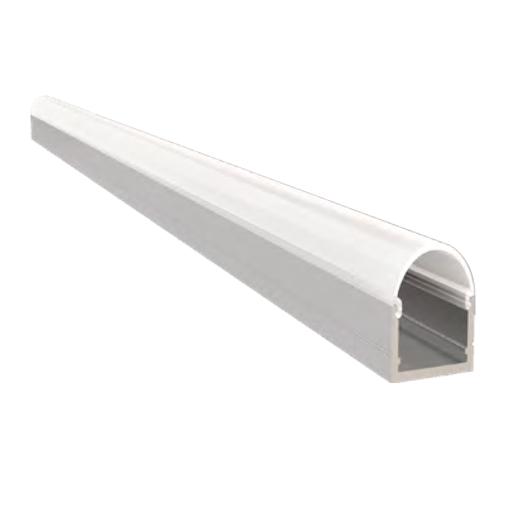 PROFILE ALU SAILLIE + DIFFUSEUR OPAL ROND 2000X19,4X11,6MM 2M