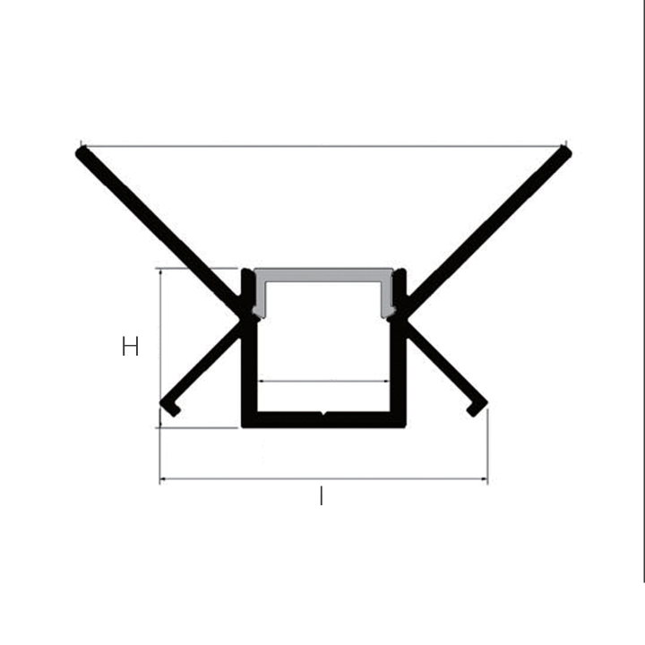PROFILE ALU ANGLE INTERIEUR ENCASTRABLE 46*15MM 2M