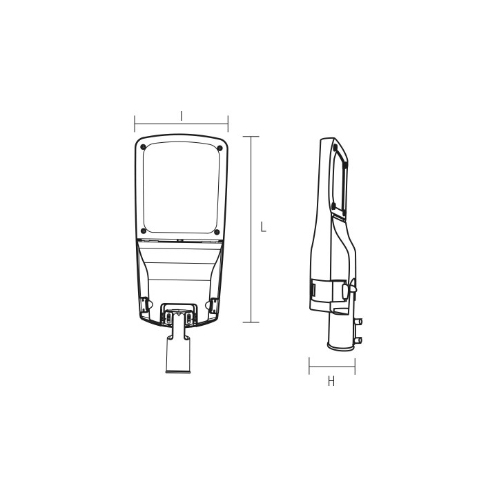 ECLAIRAGE URBAIN PARIS 150W 3000K 22500LM IP65 120° 768X301X103,5MM