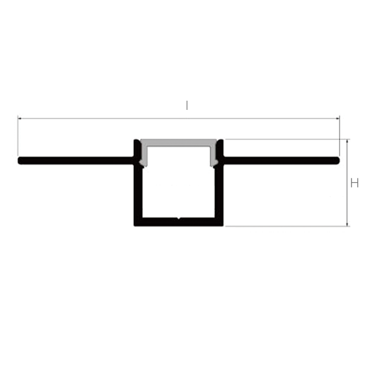 PROFILE ALU DROIT ENCASTRABLE 56*15MM 2M
