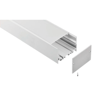 PROFILE ALU 50X35MM 2M AVEC DIFFUSEUR ET KIT FINITION