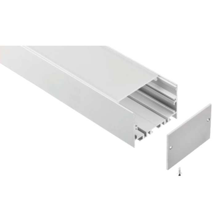 PROFILE ALU 50X35MM 2M AVEC DIFFUSEUR ET KIT FINITION