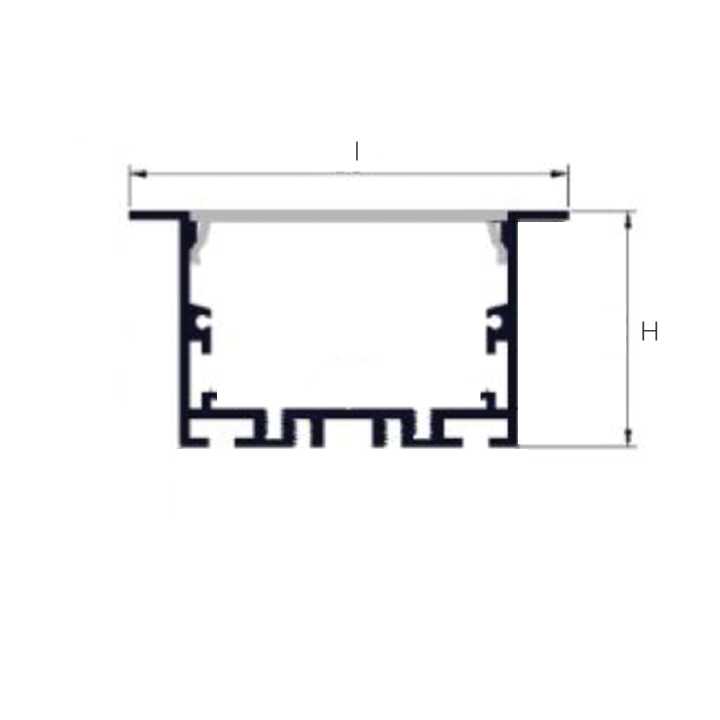 PROFILE ALU ENCASTRABLE 6535MM 2M AVEC DIFFUSEUR KIT DE FINITION ET F