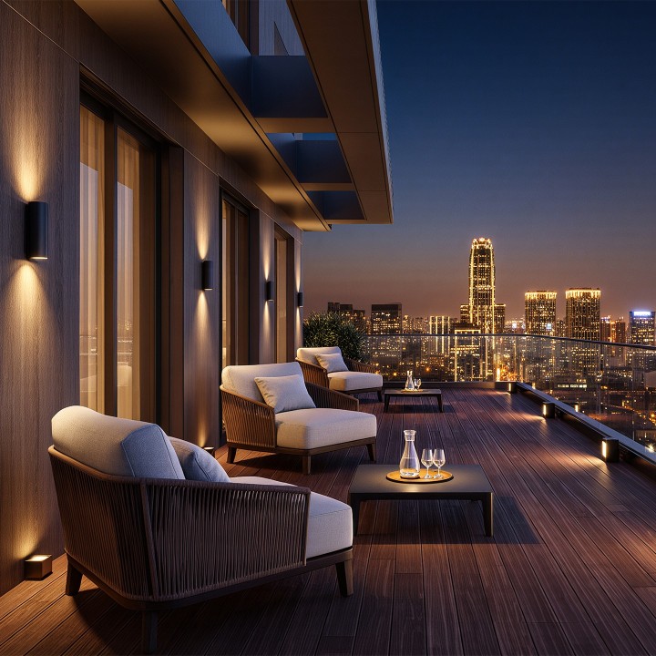 APPLIQUES 10W CCT IP54 90° 90*57*161MM NOIR 