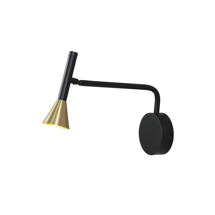 LISEUSE PATERE ROND 100*162MM 5W 440LM 36° 3000K NOIR +DOREE 