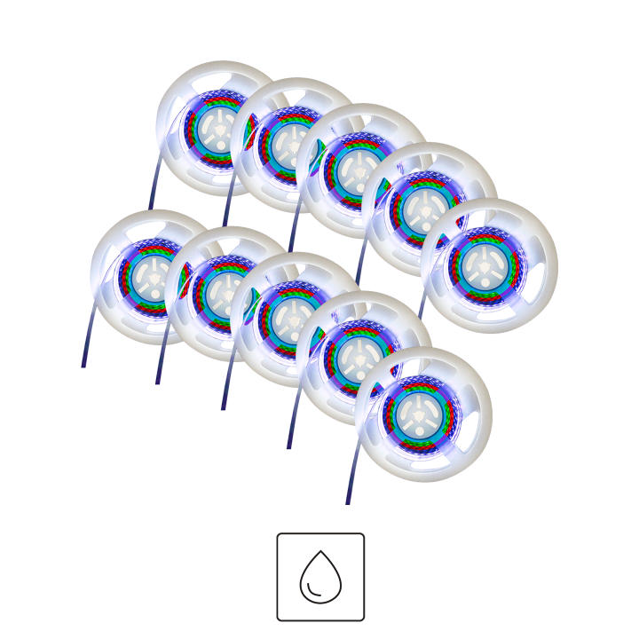 RUBAN LED 5050 RGB24V IP65 14.4W/M 60LED/M 10MMX5 METRES