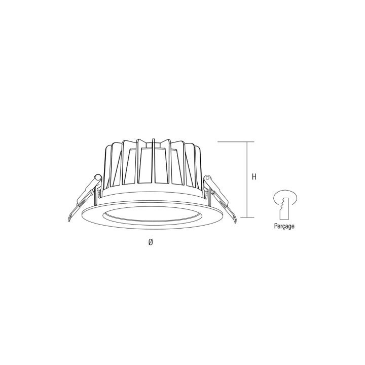 DOWNLIGHT VALENCIA 35W CCT IP54 Ø228X99MM SANS DRIVER