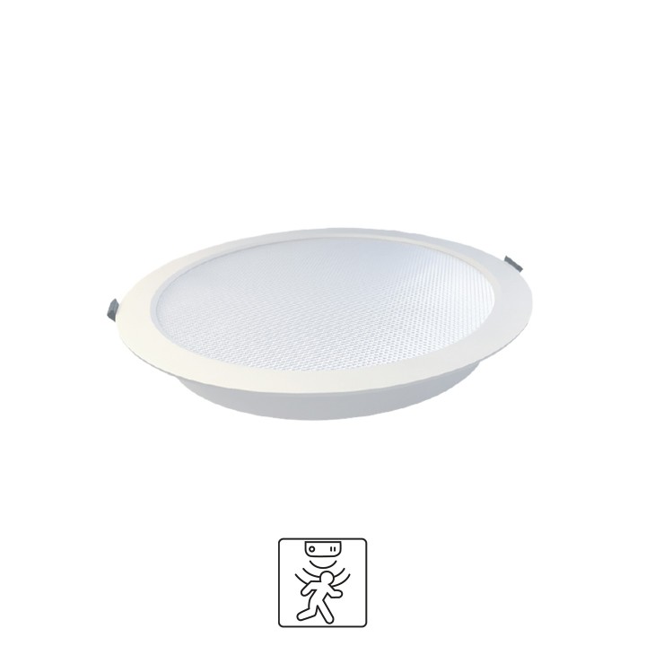 DOWNLIGHT BREST IP54 UGR19 100° Ø195x39MM ALU18W CCT SENSOR PREAVIS