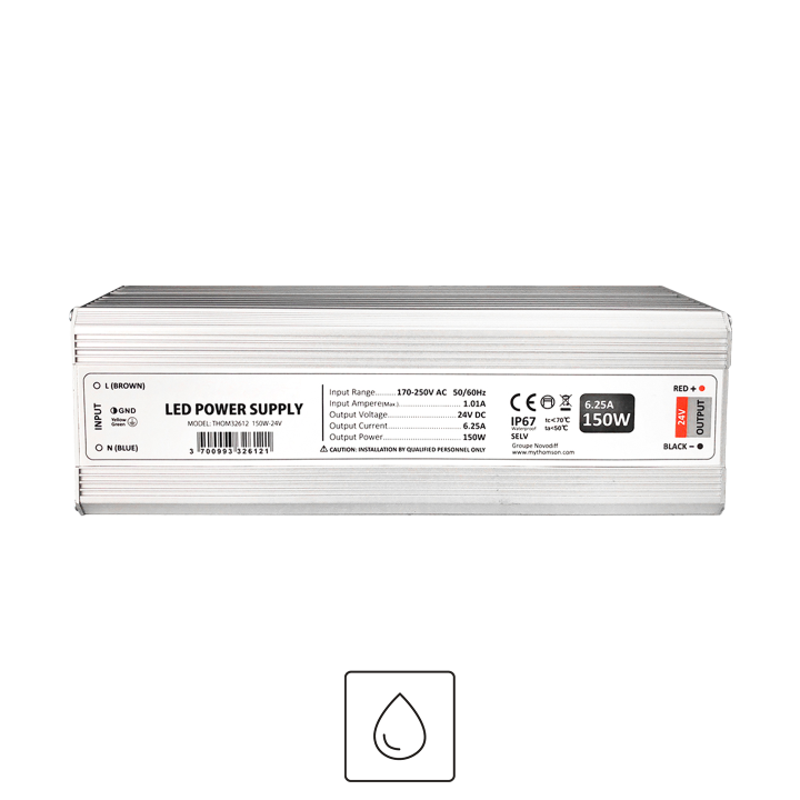 DRIVER 24V 150W IP67 279*57*25MM