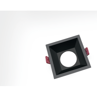 COLLERETTE CARRE GU10 NOIR 85*85*43MM PERCAGE 75*75MM