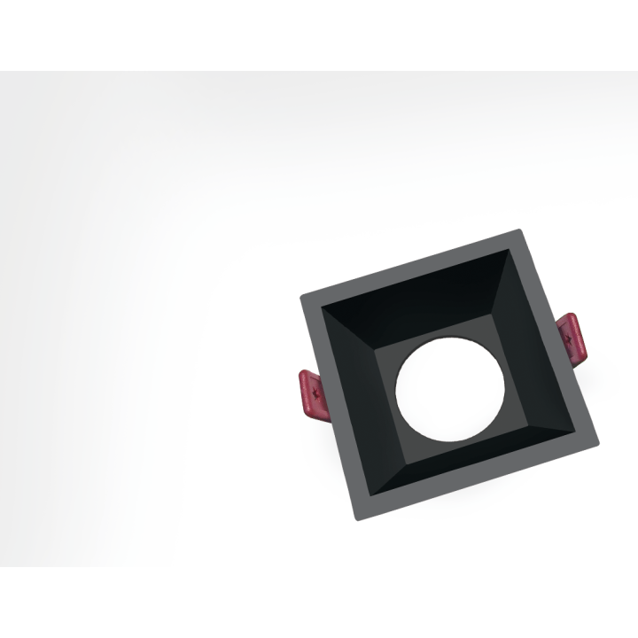 COLLERETTE CARRE GU10 NOIR 85*85*43MM PERCAGE 75*75MM