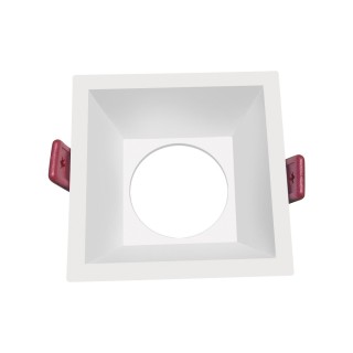 COLLERETTE CARRE GU10 BLANC 85*85*43MM PERCAGE 75*75MM