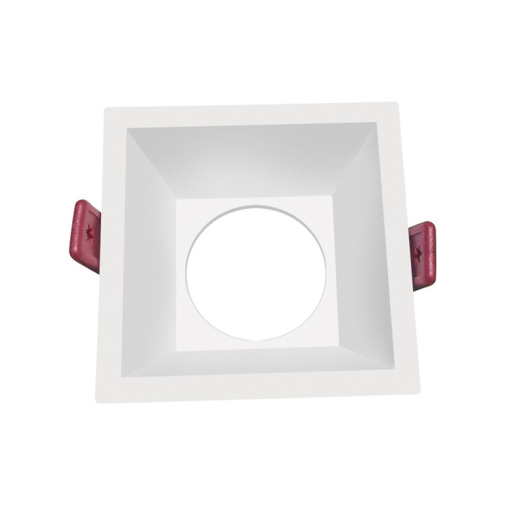 COLLERETTE CARRE GU10 BLANC 85*85*43MM PERCAGE 75*75MM