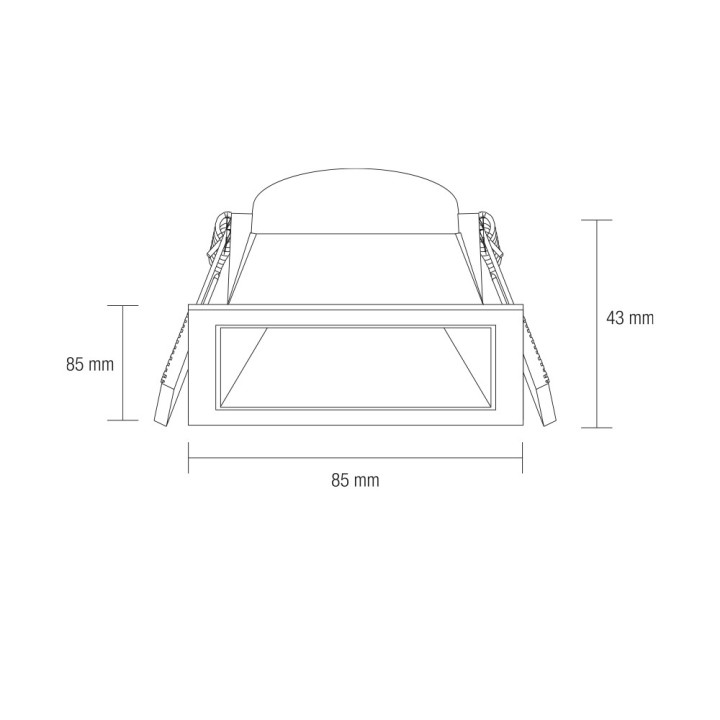 COLLERETTE CARRE GU10 BLANC 85*85*43MM PERCAGE 75*75MM