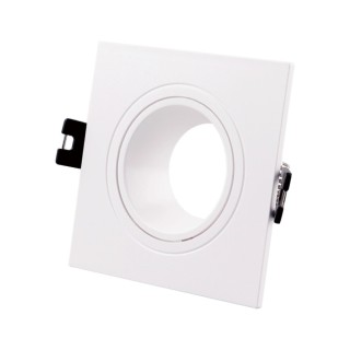 COLLERETTE PC CARREE  GU10 ORIENTABLE 93X93XH27MM  Ø75~85MM BLANC